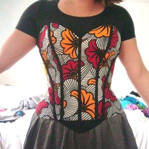 NWOT Handmade Ankara corset top